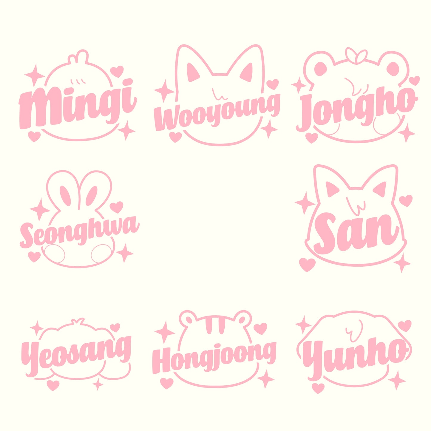 Boba Craftea | ATEEZ 8 Makes 1 Team Vinyl Decal Stickers