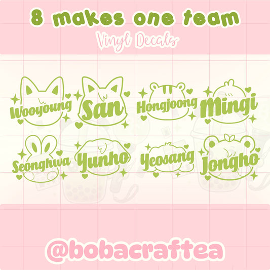 Boba Craftea | ATEEZ 8 Makes 1 Team Vinyl Decal Stickers