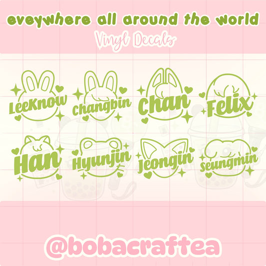 Boba Craftea | STRAY KIDS Everywhere All Around The World Vinyl Decals