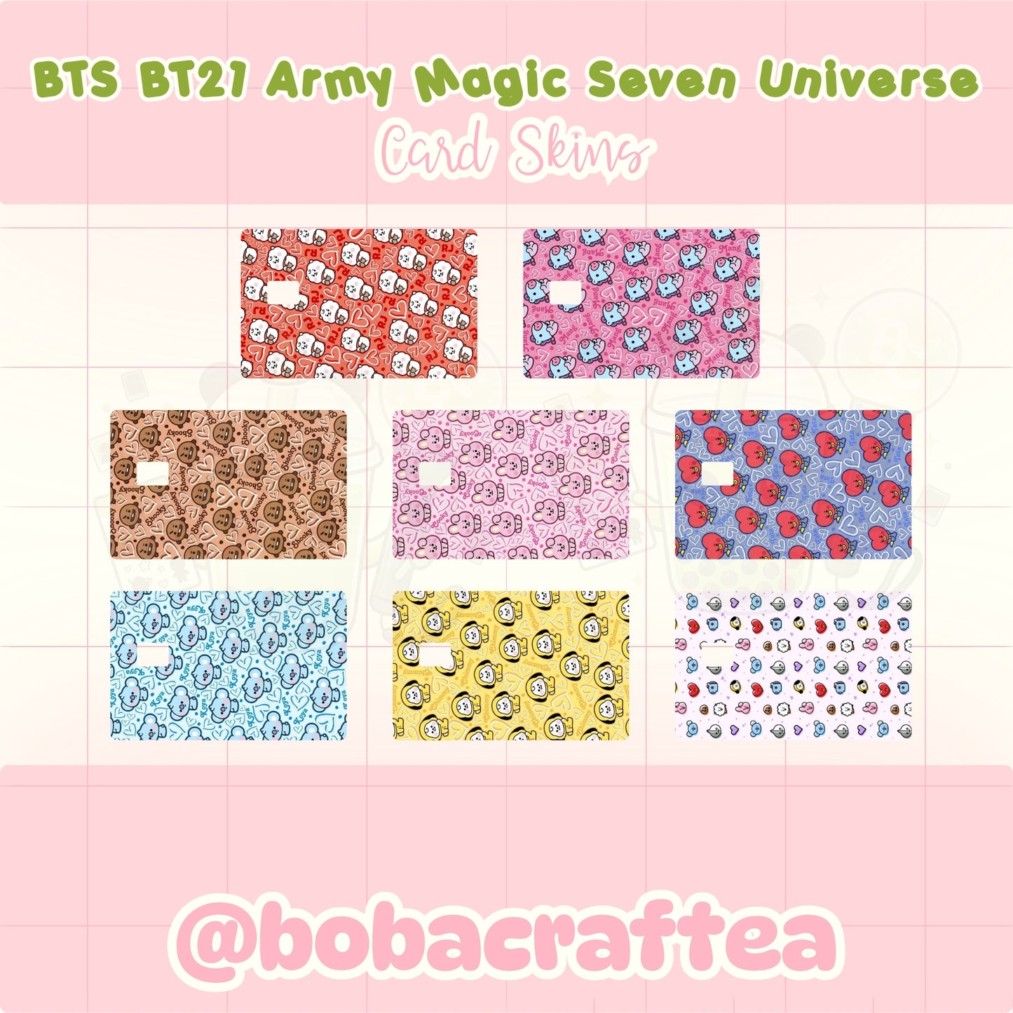 Boba Craftea | BTS BT21 Army Magic Seven Universe Card Skins