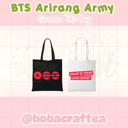 Boba Craftea |BTS ARIRANG Army Canvas Totes